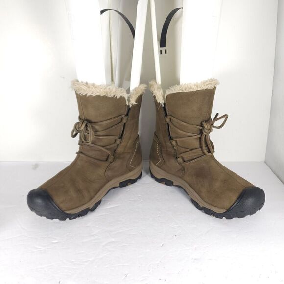 Keen Women's Brighton Low US6 Brown Leather insulated Shearling Snow Boots - Picture 6 of 16